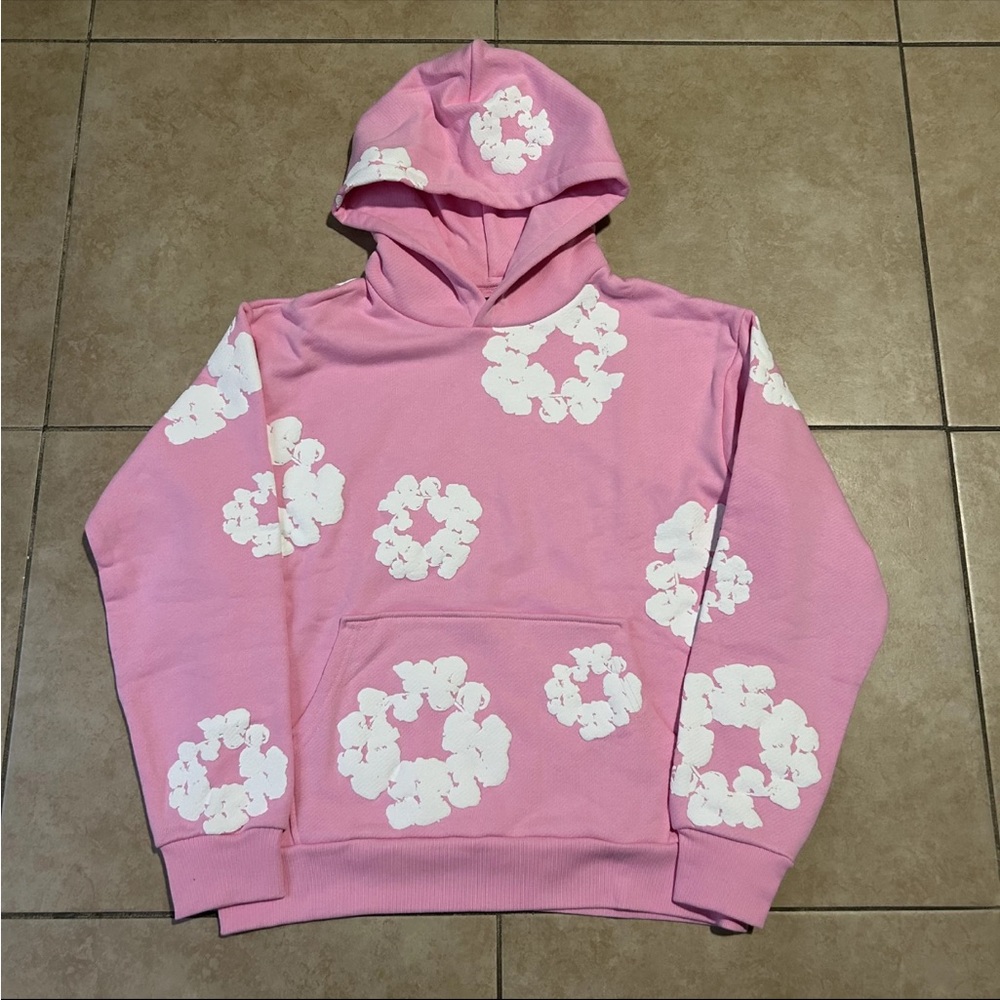 Pink and White Designer Hoodie